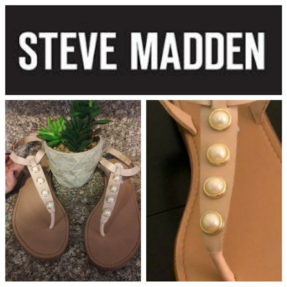 Steve Madden Blush Pearl Accent Sandals